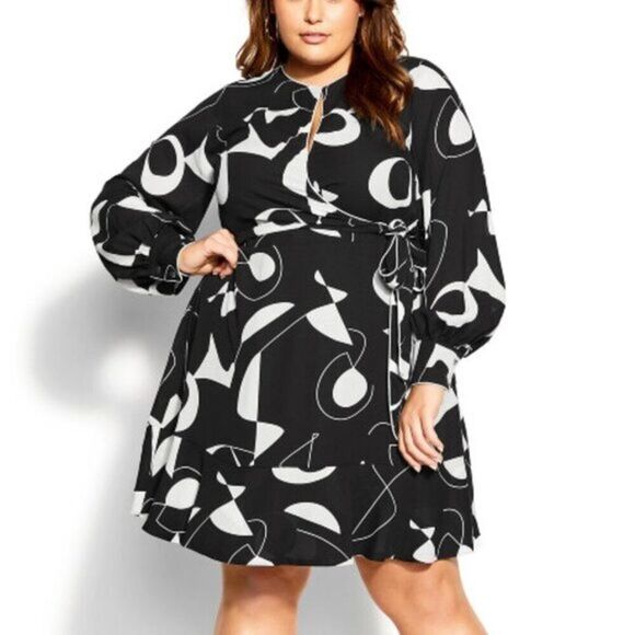 City Chic Women's Lightweight Chiffon Lined Mini Dress - Picture 6 of 7